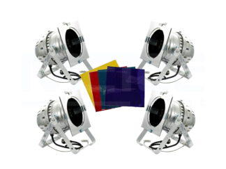 Scheinwerferset V - 4x 500 Watt Halogen Scheinwerfer PAR 64 Lichtanlage Lichttechnik Licht Partybeleuchtung