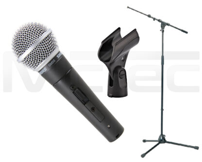 Mikrofon Shure SM58s + Mikrofonstativ (K&M 210/9 schwarz)