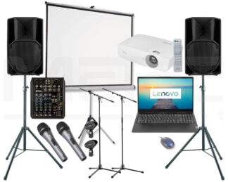 Karaokeanlage Musikanlage Lautsprecher Partyanlage Mischpult Mikrofon Beamer Laptop PC IBM Lenovo