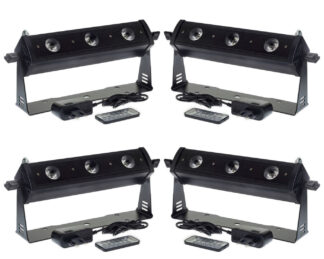 Scheinwerferset II - 4x HEX LED AKKU Scheinwerfer (3x12 Watt) Lichtanlage Lichttechnik Licht Partybeleuchtung