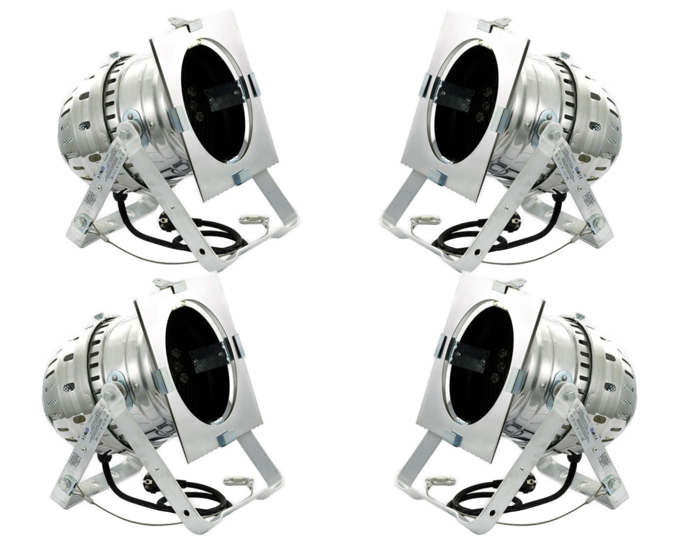 Scheinwerferset V - 4x 500 Watt Halogen Scheinwerfer PAR 64 Lichtanlage Lichttechnik Licht Partybeleuchtung – Bild 3