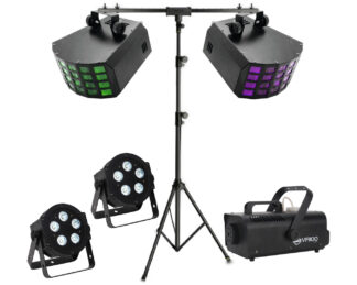 Lichtset B - LED Lichteffekte u. Scheinwerfer Lichtanlage Lichttechnik Licht Partybeleuchtung Nebelmaschine
