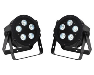 Scheinwerferset III - 2x HEX LED Scheinwerfer (5x10 Watt) Lichtanlage Lichttechnik Licht Partybeleuchtung